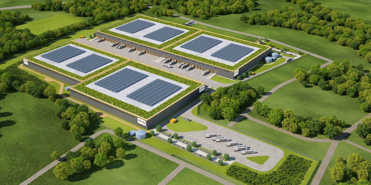 Visualisierung Gewerbepark Boostedt – Perspektive Osten