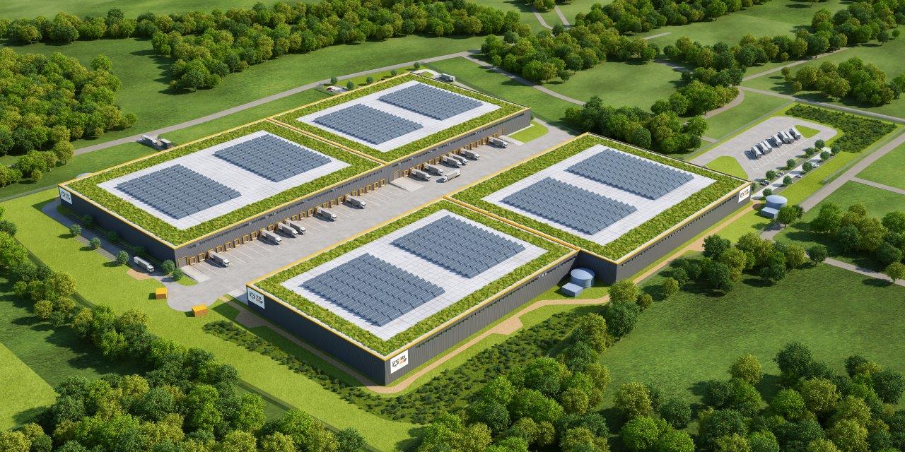 Visualisierung Gewerbepark Boostedt – Perspektive Süden